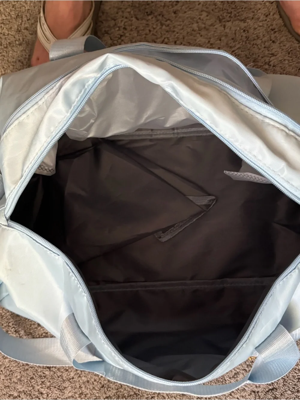 SHEIN Light Blue Men's Duffel Bag - Spacious Travel & Gym Tote